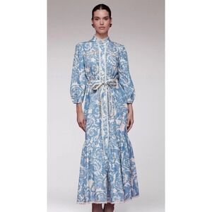 Avec Les Filles Floral Midi Dress Blue Size 12 New With‎ Tags